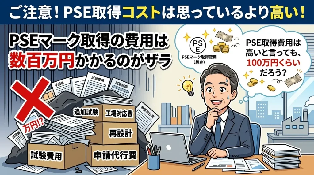 PSE認証取得費用を想像する社長