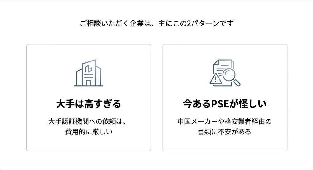 ご相談いただく企業は、主にこの2パターン