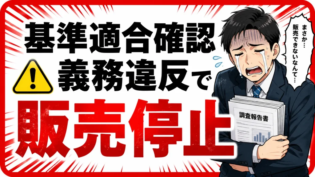 基準適合義務違反で販売停止